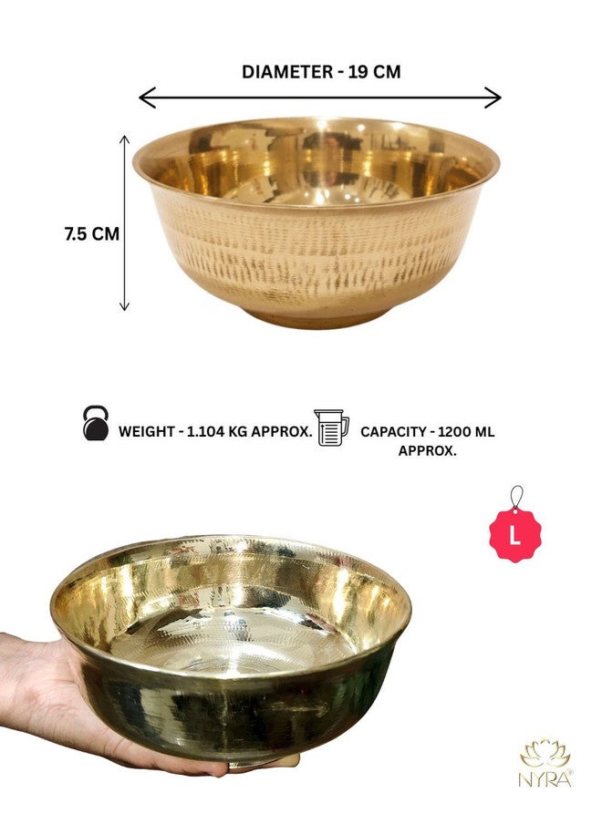 Nyra Kitchenware Bronze-Toned Textured Brass Serving Bowl - Image 2